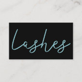 Aqua blue glitter black lash technicus typografie visitekaartje (Voorkant)