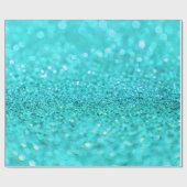 Aqua Blue Glitter Cadeaupapier (Vlak)