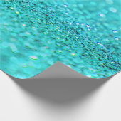Aqua Blue Glitter Cadeaupapier (Hoek)