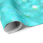 Aqua Blue Glitter Cadeaupapier (Rol Hoek)