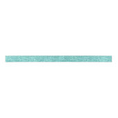 Aqua Blue Glitter Coastal Christmas Satijnen Lint (Voorkant)