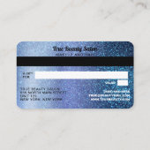 Aqua Blue Glitter Credit Kaart Cadeaubon Visitekaartje (Achterkant)
