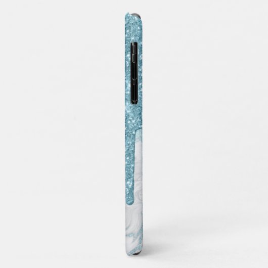 Aqua Blue Glitter Drives Monogrammed Case-Mate iPhone Case (Achterkant/links)