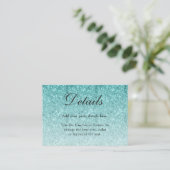 Aqua Blue Glitter Glam Behuizing Kaart (Staand voorkant)