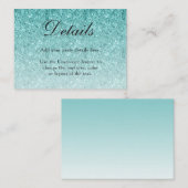 Aqua Blue Glitter Glam Behuizing Kaart (Voorkant / Achterkant)