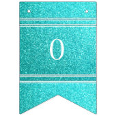 Aqua Blue Glitter met witte details Vlaggetjes (Tweede vlag)