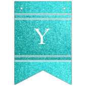 Aqua Blue Glitter met witte details Vlaggetjes (Eerste vlag)