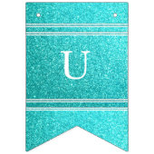 Aqua Blue Glitter met witte details Vlaggetjes (Derde vlag)
