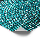 Aqua Blue Glitter Moderne Glam Lovertjes Feestbann Poster (Hoek)