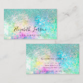 Aqua Blue Glitter Opal Achtergrond Visitekaartje (Voorkant / Achterkant)