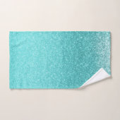 Aqua Blue Glitter Sparkle Girly Glam Mermaid Bad Handdoek (Handdoek)