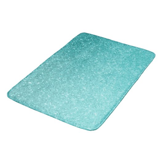 Aqua Blue Glitter Sparkle Girly Glam Mermaid Badmat (Gekanteld)