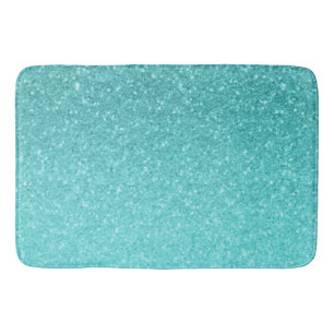 Aqua Blue Glitter Sparkle Girly Glam Mermaid Badmat