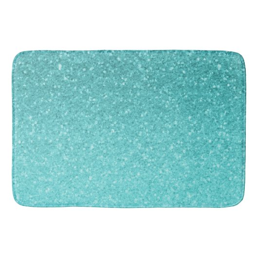 Aqua Blue Glitter Sparkle Girly Glam Mermaid Badmat (Voorkant)