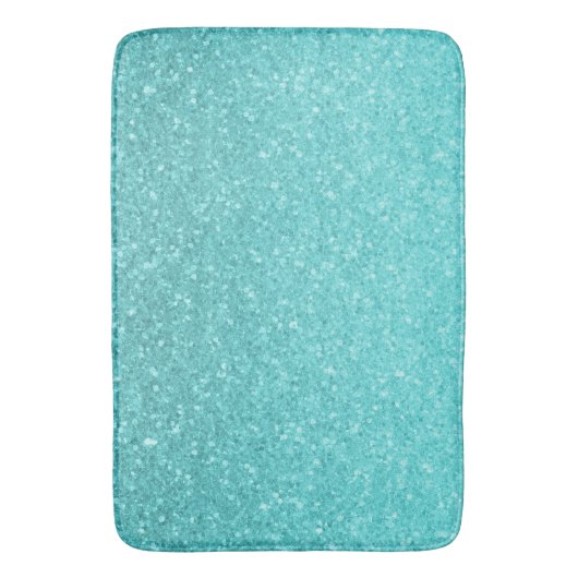 Aqua Blue Glitter Sparkle Girly Glam Mermaid Badmat (Voorkant Verticaal)