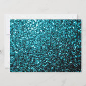 Aqua blue glitter sparkles Sweet 16 elegant script Kaart (Achterkant)
