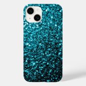 Aqua blue glitter sparters Case-Mate iPhone case (Achterkant)