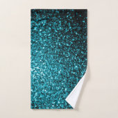 Aqua blue glitter sparters handdoek (Handdoek)