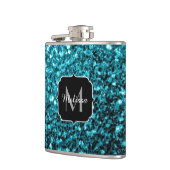 Aqua blue glitter sparters monogram heupfles (Links)