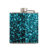 Aqua blue glitter sparters monogram heupfles (Achterkant)