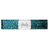 Aqua blue glitter sparters monogram naambordje (Voorkant)