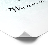 Aqua Blue Glitter Sweet 16 persoonlijk welkom Poster (Hoek)