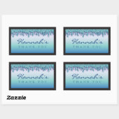 Aqua Blue Glitterende Sticker voor Babyfeestje (Vel)