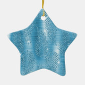 Aqua Blue Glitzy Glitter Peacock Feathers Keramisch Ornament (Achterkant)