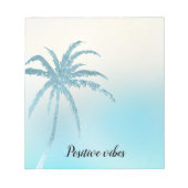 Aqua Blue Glitzy Sparkle Tropical Palm Tree Notitieblok (Voorkant)