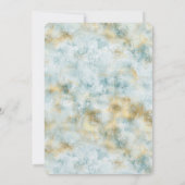 Aqua Blue Gold Abstract Kaart (Achterkant)