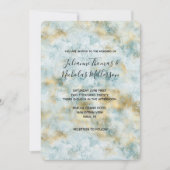 Aqua Blue Gold Abstract Kaart (Voorkant)