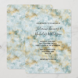 Aqua Blue Gold Abstract Kaart