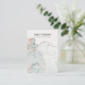 AQUA BLUE GOLD AGATE MARBLE EARRING DISPLAY CARD VISITEKAARTJE (Staand voorkant)