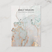 AQUA BLUE GOLD AGATE MARBLE EARRING DISPLAY CARD VISITEKAARTJE (Voorkant)