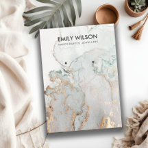 AQUA BLUE GOLD AGATE MARBLE EARRING DISPLAY CARD