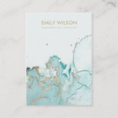AQUA BLUE GOLD AGATE MARBLE EARRING DISPLAY CARD VISITEKAARTJE (Voorkant)