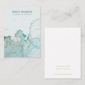 AQUA BLUE GOLD AGATE MARBLE KETTING DISPLAY CARD VISITEKAARTJE (Voorkant / Achterkant)