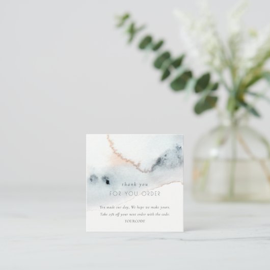 Aqua Blue Gold Beachy Hartelijk dank voor uw beste Vierkante Visitekaartje (Staand voorkant)