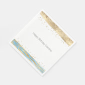 Aqua Blue Gold Glitter Confetti Animal Print Servet (Hoek)