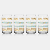 Aqua Blue Gold Glitter Confetti Zebra Animal Blikvorm Glas (Rechts)