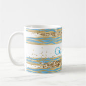 Aqua Blue Gold Glitter Confetti Zebra Animal Koffiemok (Links)