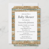 Aqua Blue Gold Glitter Leopard Print Strepen Kaart (Voorkant)