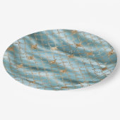 Aqua Blue Gold Glitter Zeemeermin Papieren Bordje (Gekanteld)