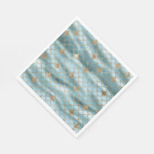 Aqua Blue Gold Glitter Zeemeermin Servet (Hoek)