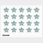 Aqua Blue Gold Glitter Zeemeermin Ster Sticker (Vel)