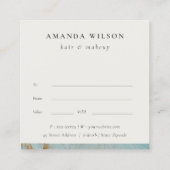 Aqua Blue Gold Oil Paint Texture Cadeaubon Vierkante Visitekaartje (Achterkant)