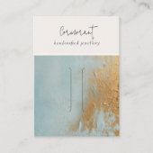 Aqua Blue Gold Oil Paint Texture Hairpin Display Visitekaartje (Voorkant)