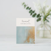 Aqua Blue Gold Oil Paint Texture Hairpin Display Visitekaartje (Staand voorkant)