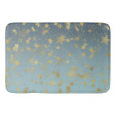Aqua Blue Gold Ombre Sterren Badmat (Voorkant)