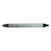 Aqua Blue Gold Ombre Sterren Zwarte Inkt Pen (Voorkant)